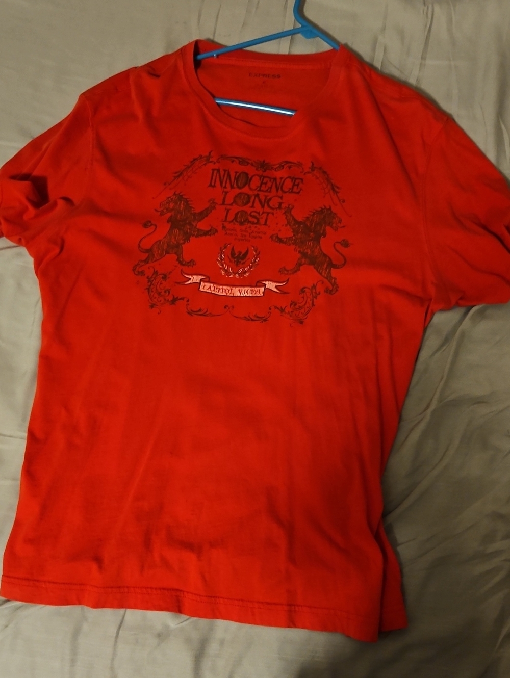 Express Red Short-Sleeve Graphic Crewneck T-Shirt